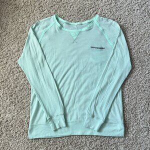 Lululemon Weightless Crew Mint Green Striped Long Sleeve Shirt
